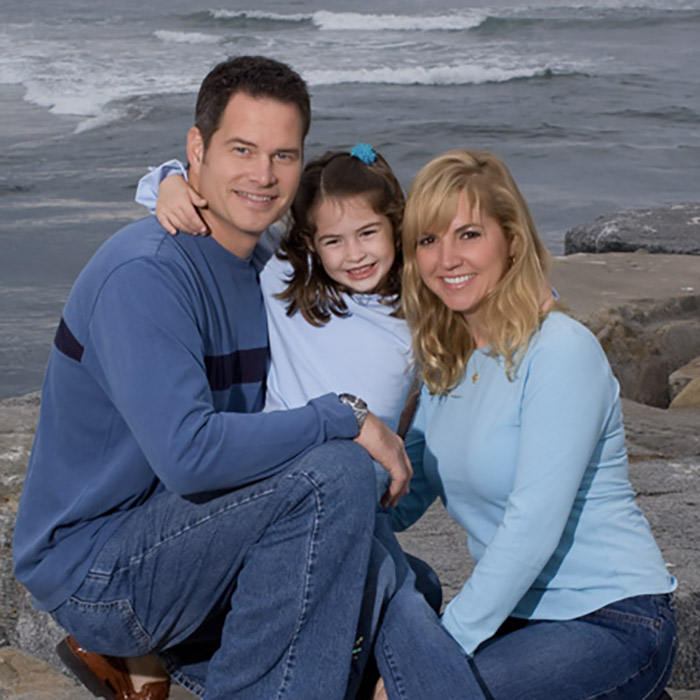 family at beach