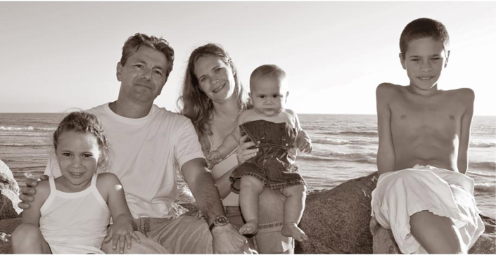 family beach bw